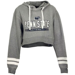 women's Oxford crop hoodie with Penn State University and Athletic Logo